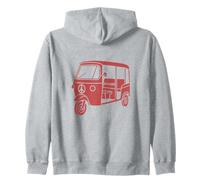 Tuk Tuk Cartoon Retro Peace Design for Travelers Zip Hoodie