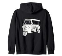 Tuk Tuk Cartoon Retro Peace Design for Travelers Zip Hoodie