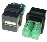 Tuk - Usb 2.0 A Female To Screw Termination Keystone Socket, Black