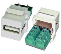 Tuk - Usb 2.0 A Female To Screw Termination Keystone Socket, White