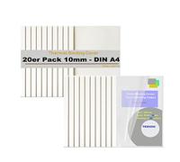 TUKA-i-AKUT 20x A4 10 mm Thermal Binding Cover, 10 mm Spine Width - 90 Sheet Capacity, Transparent Front, White Cardboard Spine, Extra Thick and Robust, Pack of 20, TKD9200-A4-white-20x