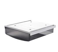 TUKA-i-AKUT 3.5L Under Desk Drawer 24x21x8cm, Self Adhesive Drawer Tray Hidden Underbench Storage Box Organizer, Large Capacity Desk Box Utensils, Frosted Black TKD8606