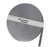 TUKA-i-AKUT 50 Meter x 14mm Blinds Strap for Shutters, High Tensile Strength, Abrasion Resistant, UV and Dirt Resistant, Stable Roller Shutter Belt Special Edge Protection, Blind Belt TKB5201 grey