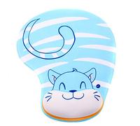 TUKA Mouse Pad with Designed Cute Cartoon Animals, Anti-Fatigue Mice Pad with Comfortable Gel filled Wrist Rest Gel Support, Ergonimic Mouse Mat Wrist Support Pad, TKC5100 bluecat