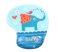 TUKA Mouse Pad with Designed Cute Cartoon Animals, Anti-Fatigue Mice Pad with Comfortable Gel filled Wrist Rest Gel Support, Ergonimic Mouse Mat Wrist Support Pad, TKC5100 elephant