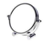 Tuka Standing Cosmetic Mirror with 7x Zoom, 6" Double Sided Table Top & Freestanding Makeup Mirror - Chrome Finish TKD3142-7x