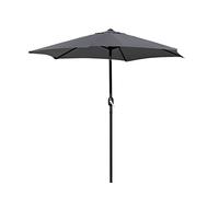 TUKAILAi 3M Round Garden Parasol Umbrella with Crank and Tilt Mechanism Sun Shade Canopy Sun Shade UV Protective Sunscreen Protection Water Resistant for Outdoor Patio Beach Pool Grey