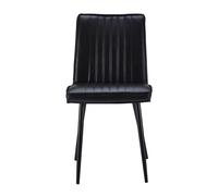 TUKAILAi PU Dining Chairs Set of 4 Upholstered Kitchen Chairs with Backrest and Sturdy Metal Legs, Lounge Reception Counter Chair for Home Dining Living Room Bedroom Restaurant (4, Black)
