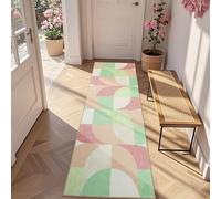 TUKDAK Boho Runner Rugs for Hallway 60×180 cm, Colorful Checkered Washable Hall Carpet Runners, Kitchen Mat Non Slip, Soft Short Pile Girls Bedroom Rug for Laundry Entryway Bathroom Non Shedding