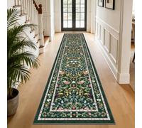 TUKDAK Runner Rugs for Hallway Non Slip 60x300cm, Green Animal Washable Kitchen Carpet Runner, Boho Forest Floral Long Hall Rug for Entryway Bedroom Laundry Living Room, Low Pile Non Shedding