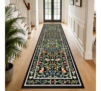 TUKDAK Runner Rugs for Hallway Non Slip 80x300cm, Black Animal Washable Kitchen Carpet Runner, Boho Forest Floral Long Hall Rug for Entryway Bedroom Laundry Living Room, Low Pile Non Shedding