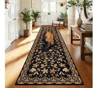 TUKDAK Tiger Hallway Runner Rug 60x240cm,Black Gold Washable Kitchen Carpet Runners with Non-Slip Rubber Backing,Short Pile Non-Shedding Bedroom Rug,Vintage Animal Floor Mat Entryway Door Entrances