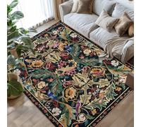 TUKDAK Washable Area Rug for Living Room 160×230cm, Dark Blue Boho Soft Bedroom Rug Non-shedding Non-slip, Short Pile Animal Floor Carpet for Kitchen Office Bathroom Kids Nursery Room