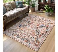 TUKDAK Washable Area Rug for Living Room Pink 120×180cm, Boho Soft Bedroom Rug Non-shedding Non-slip, Short Pile Animal Floor Carpet for Kitchen Office Bathroom Kids Nursery room