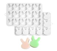 TUKE 15-Cavity Rabbit Candy Silicone Mold - Chocolate Truffles, Whiskey Ice Cube Tray, Grid Fondant, Hard Candy, Pralines, Gummy Jelly (Rabbit H)
