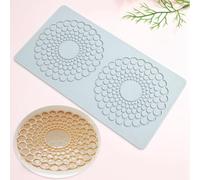 TUKE 3D Cake Lace Mold Fondant Silicone Mold Lace Mat Embosser Texture Silicone Mould Fondant Chocolate Stencil Border Bakeware Cake Decorating (D_ Round Circular)