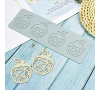 TUKE 3D Hollow Lace Fondant Molds Fruits Leaf Shape Lace Mat Party Cake Decoration Tool Cupcake Mat Silicone Molds for Polymer Clay Chocolate Baking Gummy Mould (Apple_9.4x2.88x0.08inch_H)