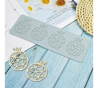 TUKE 3D Hollow Lace Fondant Molds Fruits Leaf Shape Lace Mat Party Cake Decoration Tool Cupcake Mat Silicone Molds for Polymer Clay Chocolate Baking Gummy Mould (Pomegranate_9.52x3.16x0.08inch_I)
