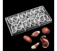 TUKE Chocolate Candy Mold - Sea Shell Shape Polycarbonate Mold for Chocolate Making, Candy Molds, Soap Making, Ice Cubes - Durable, Food-Grade, BPA-Free Ideal for DIY Treats & Baking (D_ Sea Shell)