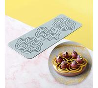 TUKE Lace Molds for Cake Decorating 3D Leaf Silicone Molds for Baking Gummy Molds Clay Fondant Molds Lace Mats Flower Honeycomb Bee Pattern for Sugar Chocolate Polymer (Circles_11.8x4.4x0.12inch_T)