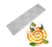 TUKE Silicone Hollow Love Heart Shape Tree Leaf Lace Molds Chocolate Candy Fondant Mold 3D Tree Branch Leaves Cake Fondant Silicone Mold Clay Mould for Cupcake (Coil Pattern H_18.52x5.2x0.16inch)