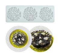 TUKE Silicone Lace Mold, Coral Wedding Cake Lace Mat, 10.6x5.4x0.12inch, Fondant Impression Mats for Edible Lace, Cake Decorating Tool