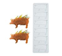 TUKE Silicone Lace Mold Pig Pattern Fondant Impression Mat for Cake Decorating, Chocolate, Clay, Resin Crafts - Food Grade Flexible Design Tool Fondant Molds (B_ Pig)