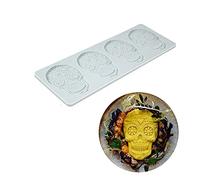 TUKE Silicone Skull Cake Decorating Mold, Fondant Lace Mat, Chocolate & Sugar Craft, BPA Free, Color By Random