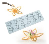 TUKE Tuille Flower Chocolate Silicone Mold 3D Hollow Fondant Cake Topper Candy Mold Lace Mat for Cake Decorating Chocolate Fondant Tuille (Flower, 9.84x3.2x0.12inch)