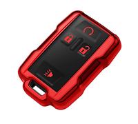 Tukellen for Chevrolet Key Fob Cover Soft TPU Full Protection Key Shell Key Case Compatible with Chevrolet Chevy Silverado Suburban Tahoe Colorado GMC Sierra Yukon Canyon 4 Buttons (Red)