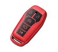 Tukellen for Ford Key Fob Cover Premium Soft Full Protection Key Case Shell Compatible with 2013-2016 Ford Fusion 2015-2017 Ford Mustang F-150 Explorer(Red)