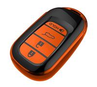 Tukellen for Honda Key Fob Cover, Premium Soft TPU Full Protection Key Fob Case for 2022 2023 2024 2025 Accord Civic HR-V CR-V Pilot Smart 4-Buttons Smart Remote Key Protector (Orange)
