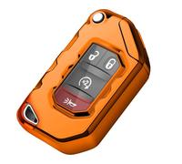 Tukellen for Jeep Key Fob Cover Premium Soft Full Protection Key Shell Key Case Compatible with 2020-2026 Gladiator JT Sahara JLU 2018-2026 Wrangler JL JLU Rubicon-Orange