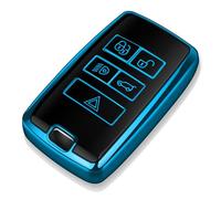 Tukellen for Land Rover Key Fob Cover Soft TPU Full Protection Key Shell Key Case Compatible with 2018-2023 Land Rover Range Rover Evoque Vogue Discovery 5 Sport Jaguar E I-PACE (Blue)