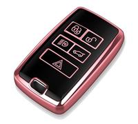 Tukellen for Land Rover Key Fob Cover Soft TPU Full Protection Key Shell Key Case Compatible with 2018-2023 Land Rover Range Rover Evoque Vogue Discovery 5 Sport Jaguar E I-PACE (Pink)