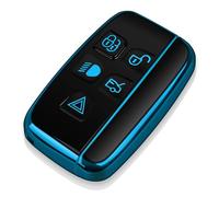 Tukellen for Land Rover Key Fob Cover Soft TPU Full Protection Key Shell Key Case Compatible with Land Rover LR4 Range Rover Sport Evoque Jaguar XF XJ XJL F-pace (Blue)