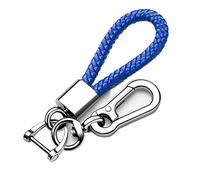 Tukellen for Leather weave keychain suit for car keychain keyring Present for Man and Woman，Durable and comfortable(Blue)