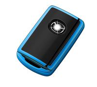 Tukellen for Mazda Key Fob Cover 360 Degree Full Protection Key Case Key Shell Compatible with 2019-2024 Mazda 3, Mazda 3 Hatchback, 2020-2024 Mazda CX-5, CX-30, CX-9-Blue