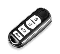 Tukellen for Mazda Key Fob Cover,Special Soft TPU Key Case Cover Protector Compatible with Mazda Miata CX-3 CX-4 CX-5 CX-7 CX-9 MX5 2/3/5/6/8 Key Shell (Silver)