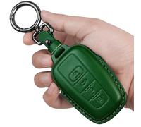 Tukellen for Toyota Key Fob Cover Genuine Leather with Keychain,Leather Key Case Protector Compatible with 2020-2022 Highlander Corolla Prius 2018-2024 RAV4 Camry Avalon C-HR GT86 -Green