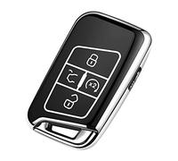 Tukellen for Volkswagen Key Fob Cover, Premium Soft TPU Full Protection Key Fob Case VW Tiguan Atlas Jetta Passat Golf Alltrack Smart Keyless Fob Remote Key (Silver)