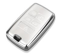 Tukellen Key Fob Cover Soft TPU Full Protection Key Shell Case Compatible with 2018-2023 Land Rover Range Rover Evoque Vogue Discovery 5 Sport Jaguar E I-PACE (White)