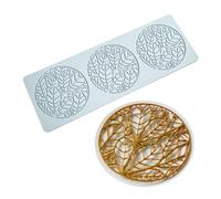 TUKESilicone Ring Leaf Molds Fondant Tuile Leaves Hollow 3D Chocolate Candy Lace (Silicone) Molds for Baking, Sugar Craft Dessert Cupcake (Leaf H_13x4.52x0.12inch)