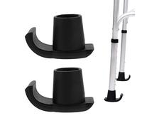 TUKEVA 2 x Walker Feet for Walker Mat Non-Slip Feet for Walker Walker Feet Replacement Rubber Ski Slides Accessories for Poles, Mobility for the Elderly (Black)