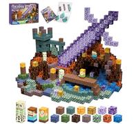 TUKIIE 216PCS Magnetic Blocks, 1 Inch Magnetic Building Blocks Build Magnet Dark Sword Castle Toy for Kids, Montessori Sensory Construction Toys Birthday Gifts for Boys Girls 3-10 Year Old