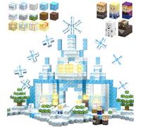 TUKIIE Magnetic Blocks - 200 PCS Build Magnetic Snow World Ice Castle Set, Magnet Blocks with Lighting Construction Cube Toys Birthday Gifts for Kids Girls Boys 3+