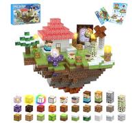 TUKIIE Magnetic Blocks, 200PCS 1inch Magnetic Building Blocks Build Sky Castle Toy for Boys Girls, Light up Magnet Blocks Construction Toys Birthday Gifts for Kids Ages 3+