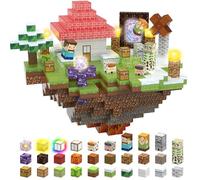 TUKIIE Magnetic Blocks, 200PCS Magnetic Building Blocks Build Sky Castle Toy for Boys Girls, Light up Magnet Blocks Construction Toys Birthday Gifts for Kids Ages 3+