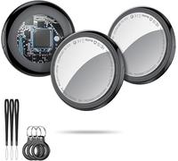 Tukio Air Tags-3 Pack Black, 5.3 Bluetooth Item Finder Compatible with Apple Find My APP (iOS Only), 100dB Beep Smart Tag Replaceable Battery, air tracker and Locator for Keys/Luggage/Bags/Wallets etc