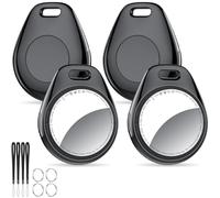 Tukio® Air Tags Item Finder-4 Pack Black, Compatible with Apple Find My (iOS Only) Replaceable Battery, 5.3 Bluetooth Tracker and Item Locator with 100dB Sound,Your Luggage Tracker,Key Tracker,etc.
